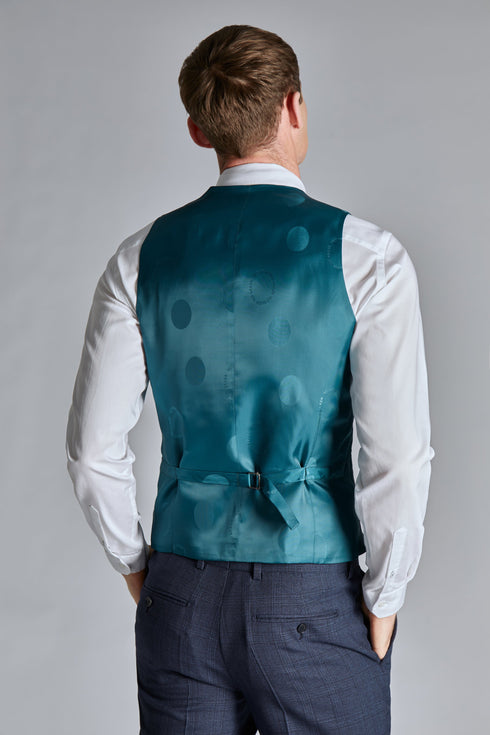 ARAW-Suits-Navy Textured Check Vest- Ted Baker Romania