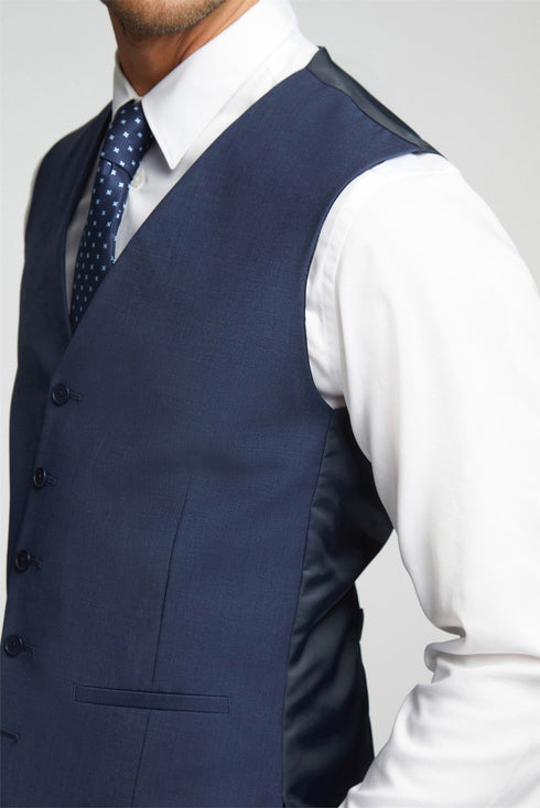 PANAMABW-Suits-PREMIUM BLUE PANAMA WAISTCOAT- Ted Baker Romania