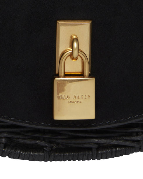 OXFORDD-Bags-Padlock Detail Rattan Saddle Bag- Ted Baker Romania