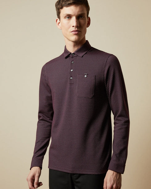 <P>Made From A Lightweight Blend, The Outof Polo Shirt From Ted Baker Is Adorned With An Attractive Micro-Dot Print. Cut I...