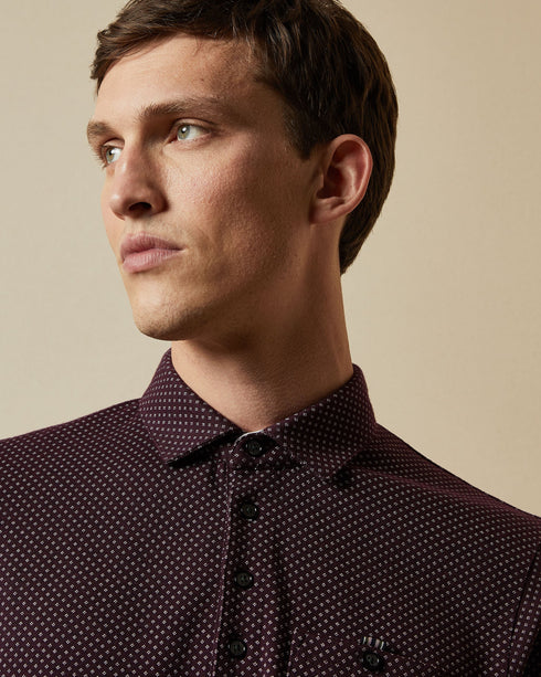 <P>Made From A Lightweight Blend, The Outof Polo Shirt From Ted Baker Is Adorned With An Attractive Micro-Dot Print. Cut I...