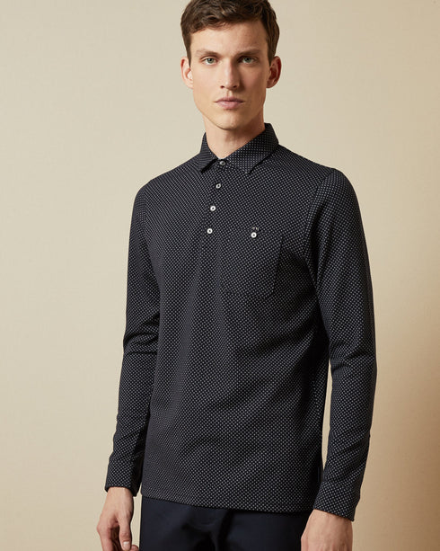 <P>Made From A Lightweight Blend, The Outof Polo Shirt From Ted Baker Is Adorned With An Attractive Micro-Dot Print. Cut I...