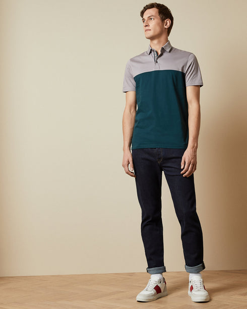 <P>Sleeved Blocked Colour Polo</P>