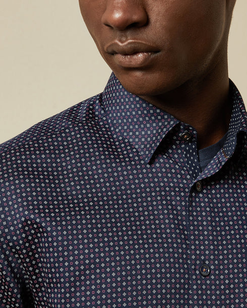 <P>Cotton Geo Print Shirt</P>
<P><Span>Bring A Fun Pop Of Print To Looks With The Sortit Shirt From Ted. Designed With A G...