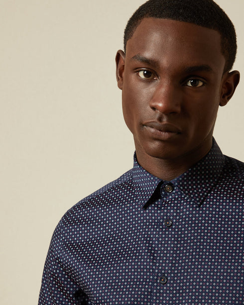 <P>Cotton Geo Print Shirt</P>
<P><Span>Bring A Fun Pop Of Print To Looks With The Sortit Shirt From Ted. Designed With A G...