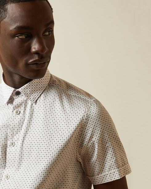 <P>Cotton Geo Print Shirt</P>
<P><Span>Bring A Fun Pop Of Print To Looks With The Sortit Shirt From Ted. Designed With A G...