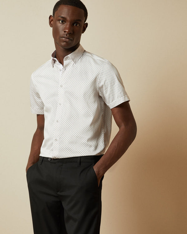 <P>Cotton Geo Print Shirt</P>
<P><Span>Bring A Fun Pop Of Print To Looks With The Sortit Shirt From Ted. Designed With A G...