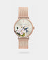 <P>Opal Dial Mesh Watch</P>