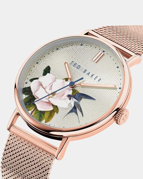 <P>Opal Dial Mesh Watch</P>