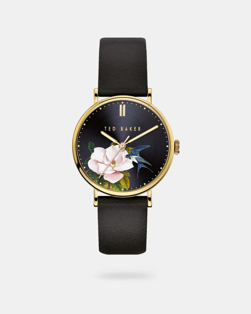 <P>Opal Dial Leather Watch</P>