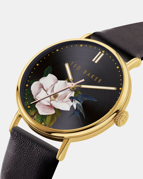 <P>Opal Dial Leather Watch</P>