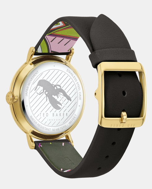 <P>Opal Dial Leather Watch</P>