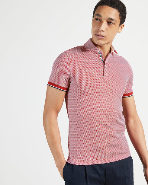 <P>Ss Spot Print Polo</P>