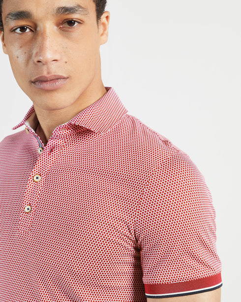 <P>Ss Spot Print Polo</P>