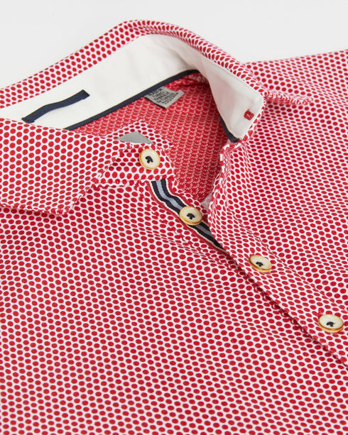 <P>Ss Spot Print Polo</P>