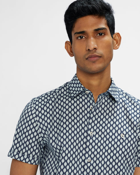 <P Class="Description"><Span>Elevate Your Shirt Collection And Huncomb Up Your Look With This Dapper Shirt. Made In Cool C...