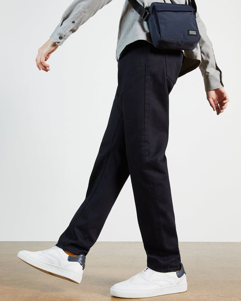 <P>Straight Leg Navy Denim Jean</P>