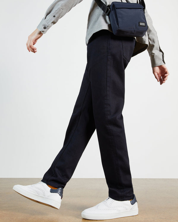 <P>Straight Leg Navy Denim Jean</P>