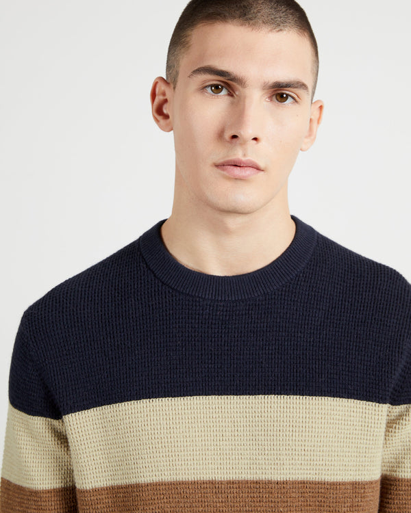 <P>Ls Colour Block Textured Crew Neck Jumper</P>