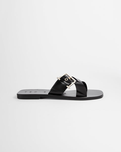 <P><Span Style="Text-Decoration: Underline;">Buckle Detail Flat Sandal</Span></P>
<P><Span>Consisting Of A Smooth, Shiny L...