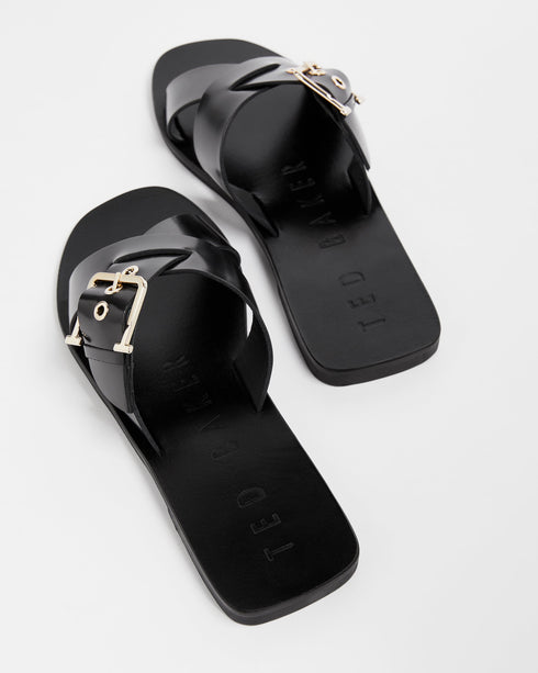 <P><Span Style="Text-Decoration: Underline;">Buckle Detail Flat Sandal</Span></P>
<P><Span>Consisting Of A Smooth, Shiny L...