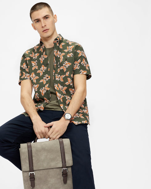 <P>Ss Linen Printed Shirt</P>