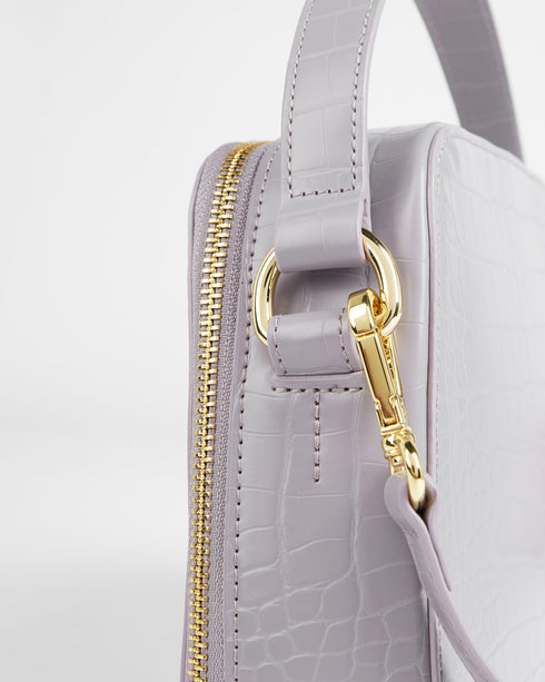 <P>Small Croc Detail Top Handle Bag</P>