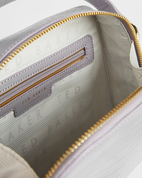 <P>Small Croc Detail Top Handle Bag</P>