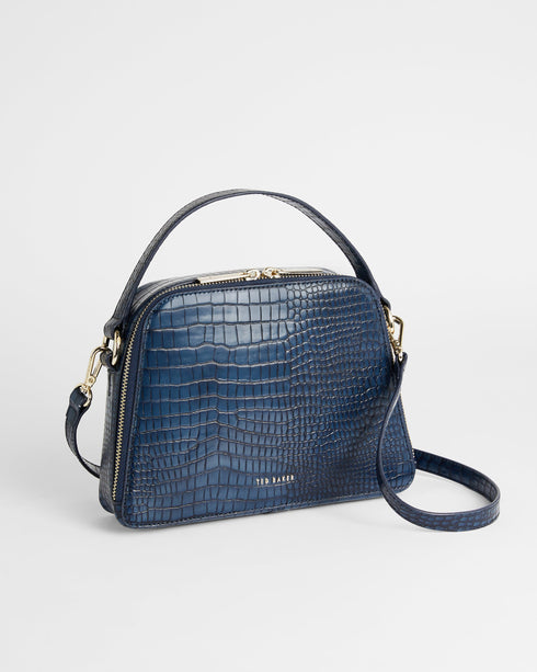 <P>Small Croc Detail Top Handle Bag</P>