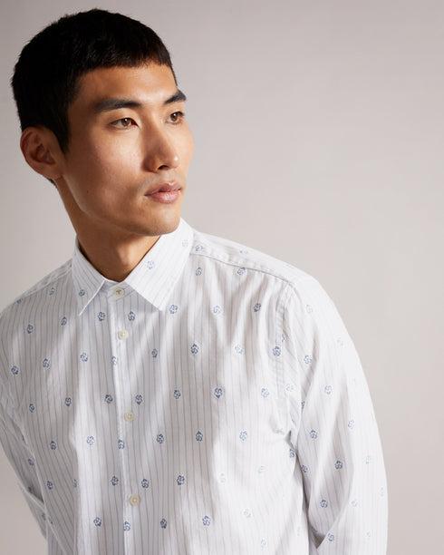 <P>Ls Stripe Flower Coupe Shirt</P>