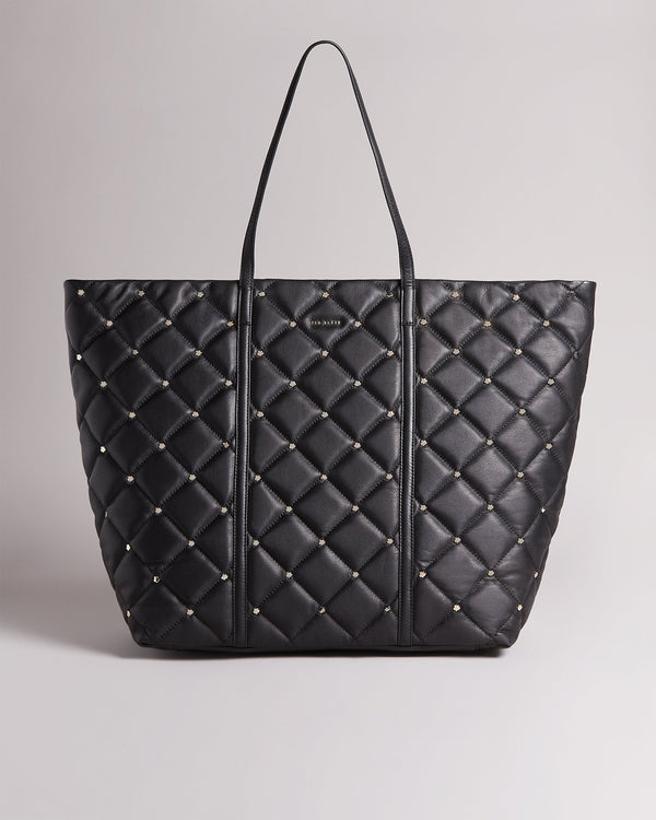 <P>Quilted Studded Tote</P>