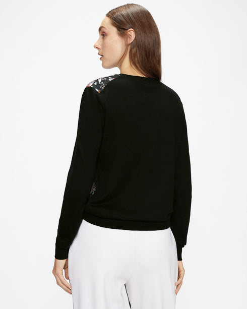 WERTI-Knitwear-Woven Front Jumper- Ted Baker Romania