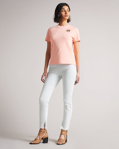 <P>Mid Rise Slim Leg With Ankle Cuff Slit</P>