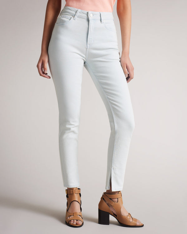 <P>Mid Rise Slim Leg With Ankle Cuff Slit</P>
