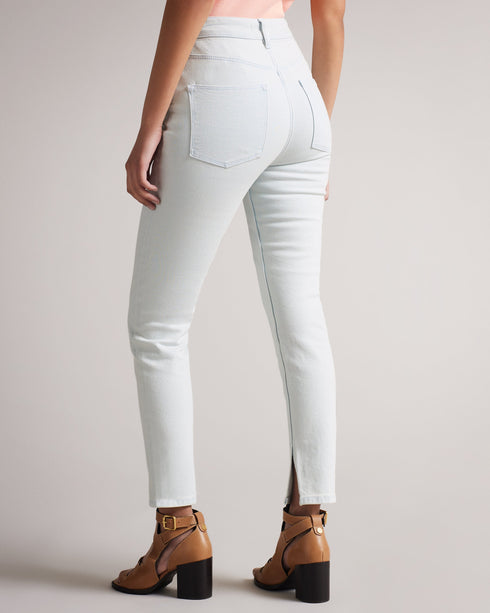 <P>Mid Rise Slim Leg With Ankle Cuff Slit</P>