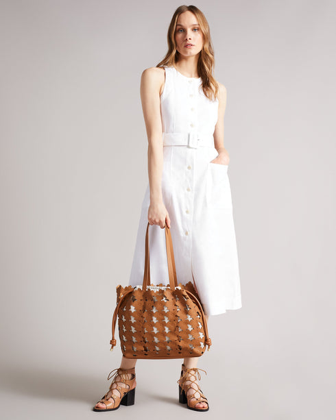 <P>Button Through Racer Back Midi Dress</P>