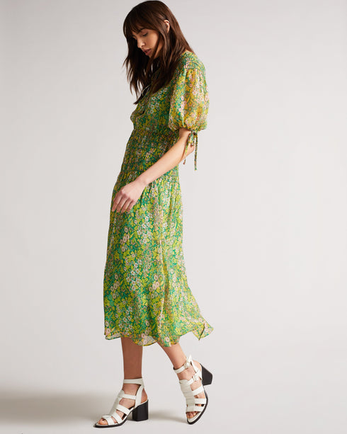 <P>Strappy Block Heeled Leather Sandal</P>