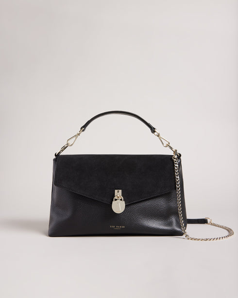 <P>Suede Padlock Shoulder Bag</P>
