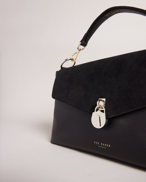 <P>Suede Padlock Shoulder Bag</P>