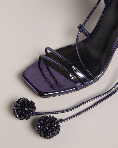 <P>100Mm Pom Pom Detail Barely There Sandal</P>