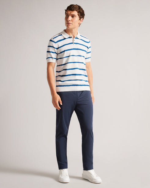CROMER-Knitwear-Score some style points with CROMER in your collection. This easy-going polo features short sleeves, a classic collar and painted stripes. From a morning walk to an evening at the pub, this vibrant tee is just right.By choosing Ted Baker cotton products, you're supporting our investment in the Better Cotton Initiative's mission. This product is sourced via a system of mass balance and therefore may not contain Better Cotton. Polo shirt Knitted 100% cotton Short sleeved Classic collar Painted