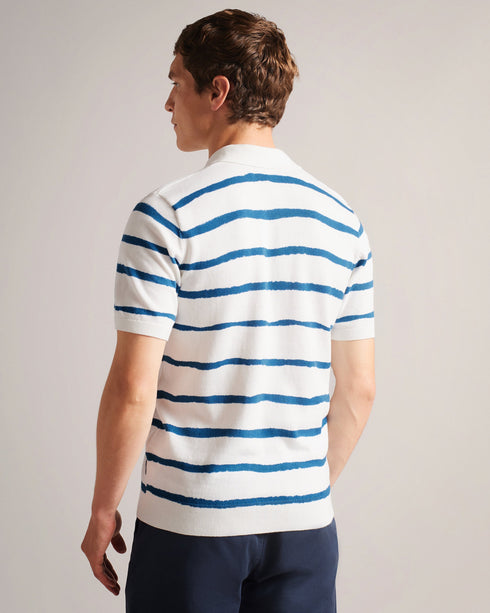 CROMER-Knitwear-Score some style points with CROMER in your collection. This easy-going polo features short sleeves, a classic collar and painted stripes. From a morning walk to an evening at the pub, this vibrant tee is just right.By choosing Ted Baker cotton products, you're supporting our investment in the Better Cotton Initiative's mission. This product is sourced via a system of mass balance and therefore may not contain Better Cotton. Polo shirt Knitted 100% cotton Short sleeved Classic collar Painted