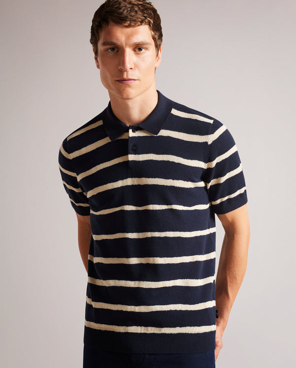 CROMER-Knitwear-Score some style points with CROMER in your collection. This easy-going polo features short sleeves, a classic collar and painted stripes. From a morning walk to an evening at the pub, this vibrant tee is just right.By choosing Ted Baker cotton products, you're supporting our investment in the Better Cotton Initiative's mission. This product is sourced via a system of mass balance and therefore may not contain Better Cotton. Polo shirt Knitted 100% cotton Short sleeved Classic collar Painted