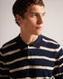 CROMER-Knitwear-Score some style points with CROMER in your collection. This easy-going polo features short sleeves, a classic collar and painted stripes. From a morning walk to an evening at the pub, this vibrant tee is just right.By choosing Ted Baker cotton products, you're supporting our investment in the Better Cotton Initiative's mission. This product is sourced via a system of mass balance and therefore may not contain Better Cotton. Polo shirt Knitted 100% cotton Short sleeved Classic collar Painted
