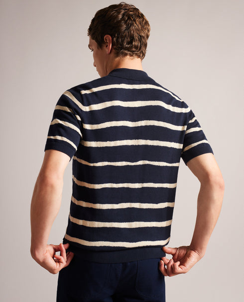 CROMER-Knitwear-Score some style points with CROMER in your collection. This easy-going polo features short sleeves, a classic collar and painted stripes. From a morning walk to an evening at the pub, this vibrant tee is just right.By choosing Ted Baker cotton products, you're supporting our investment in the Better Cotton Initiative's mission. This product is sourced via a system of mass balance and therefore may not contain Better Cotton. Polo shirt Knitted 100% cotton Short sleeved Classic collar Painted