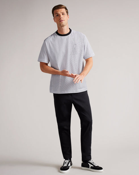 AEGEAN-Tops-Catch the wave and never let it go with AEGEAN. A modern design in a subtle wave pattern makes this stylish summer top unforgettable, while a short sleeve construction keeps it breezy for warm days.By choosing Ted Baker cotton products, you're supporting our investment in the Better Cotton Initiative's mission. This product is sourced via a system of mass balance and therefore may not contain Better Cotton. Graphic T-shirt 100% Cotton Striped graphic print Short sleeved Crew neck Relaxed fit Ell