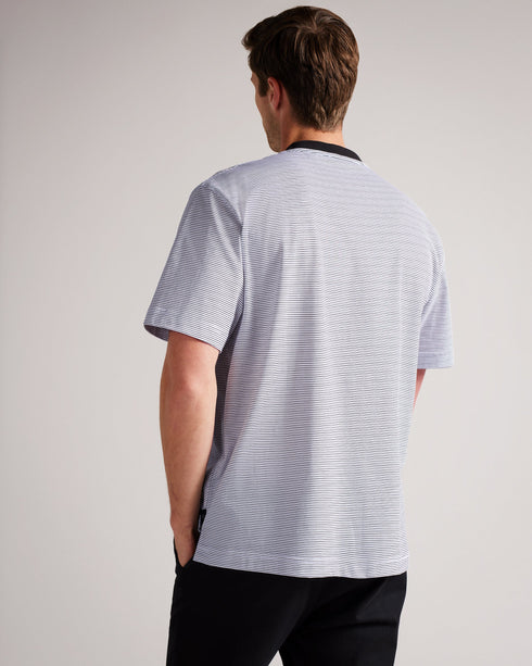 AEGEAN-Tops-Catch the wave and never let it go with AEGEAN. A modern design in a subtle wave pattern makes this stylish summer top unforgettable, while a short sleeve construction keeps it breezy for warm days.By choosing Ted Baker cotton products, you're supporting our investment in the Better Cotton Initiative's mission. This product is sourced via a system of mass balance and therefore may not contain Better Cotton. Graphic T-shirt 100% Cotton Striped graphic print Short sleeved Crew neck Relaxed fit Ell