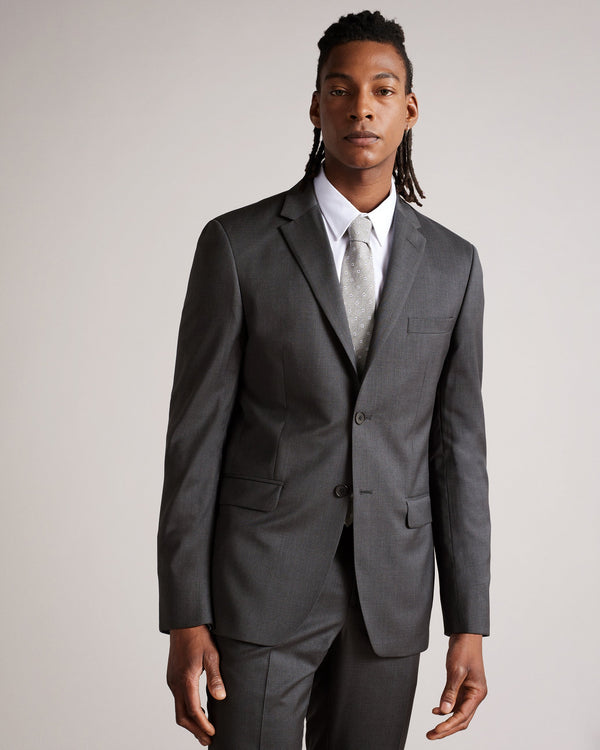 <P>Slim Charcoal Twill Suit Jacket</P>