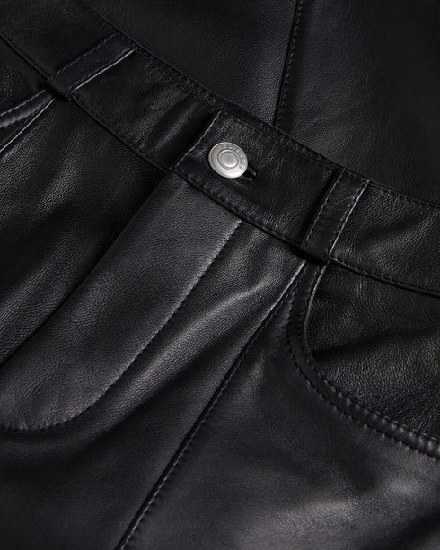 AUBINN-Trousers-Trend-setting and just fabulous, AUBINN are the ultimate style statement. With a high waist and enhanced seams, this modern wardrobe staple is ideal for any occasion and can be dressed up or down to suit your needs. Leather trousers have never looked better.By purchasing this product, you are supporting responsible leather manufacturing through the Leather Working Group. Ted Baker womenswear collection Leather trousers Barrel leg High rise Zip and button fastening Belt loops Five pockets Roo