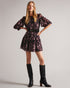 BARNABE-Dresses-Printed Tiered Mini Swing Dress- Ted Baker Romania